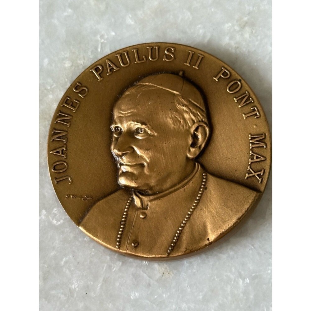 Joannes Paulus II Pont Max Bronze Commemorative Papal Medal Pope John Paul II